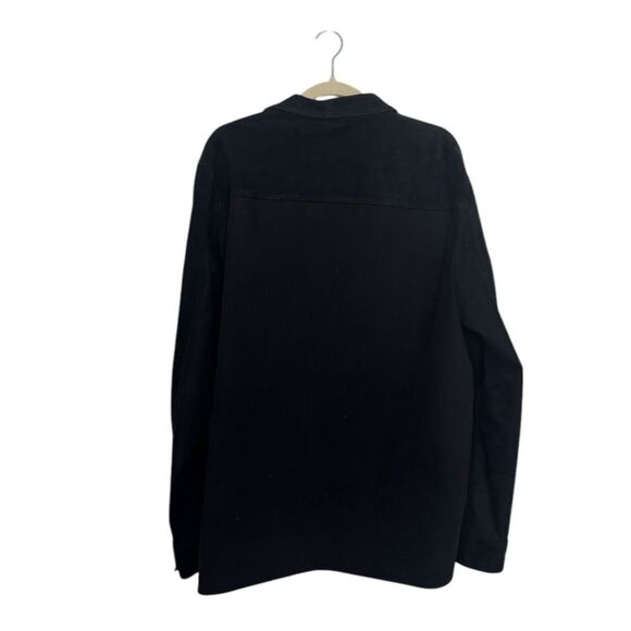 COS Relaxed Suede-Cotton Overshirt in black - Picture 12 of 15